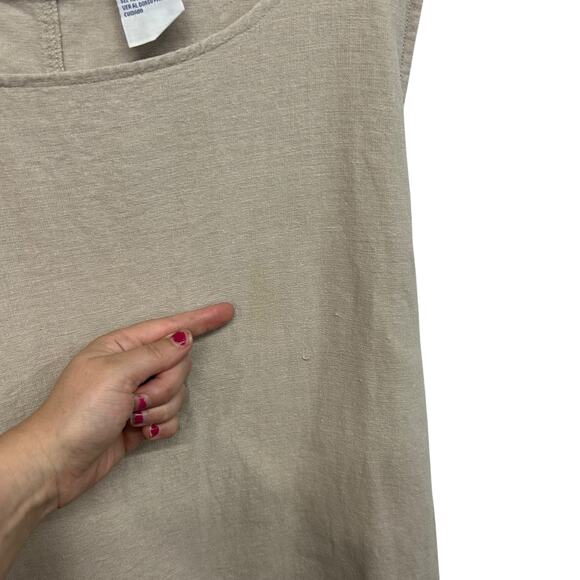 Quiet Luxury Linen Blend Shift Dress Erika II &‎ Co Neutral Beige Size 3X - Picture 5 of 5